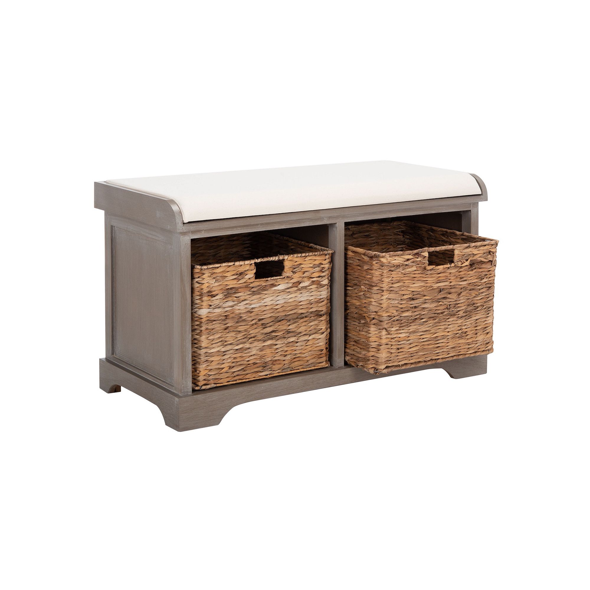 Safavieh Freddy Wicker Storage Bench, White Washed