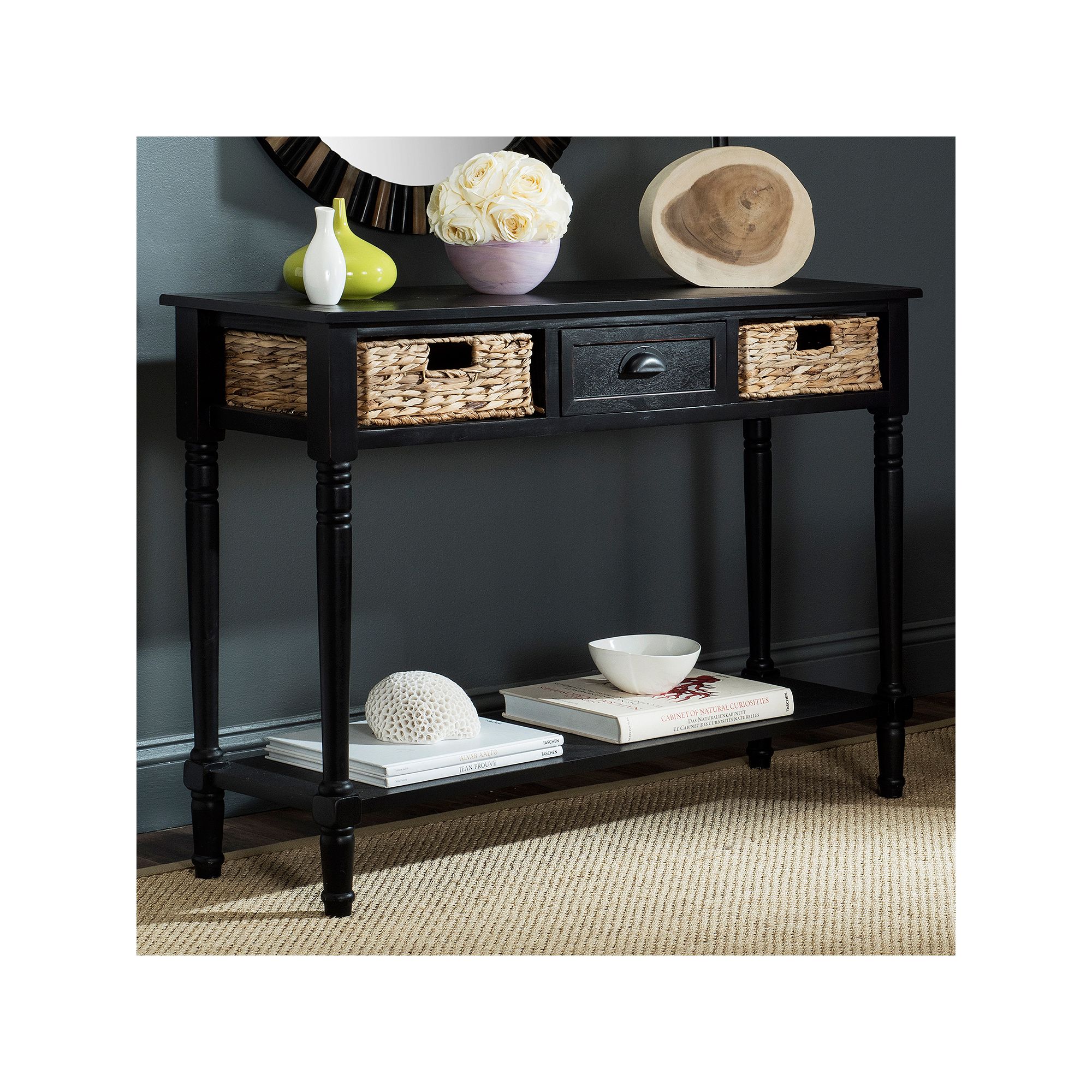 Safavieh Christa Console Table, Distressed Black