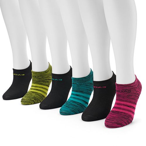 Women's adidas 6-pk. Striped Neon No-Show Socks