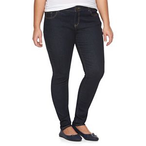 Juniors' Plus Size SO® Embroidered Denim Skinny Jeans