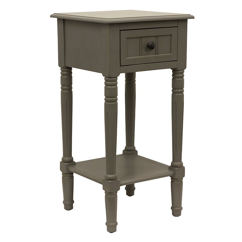 Decor Therapy Simplify 1-Drawer Accent End Table, Grey