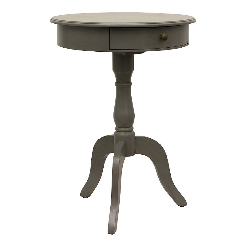 Decor Therapy Eased Edge 1-Drawer Pedestal End Table, Grey