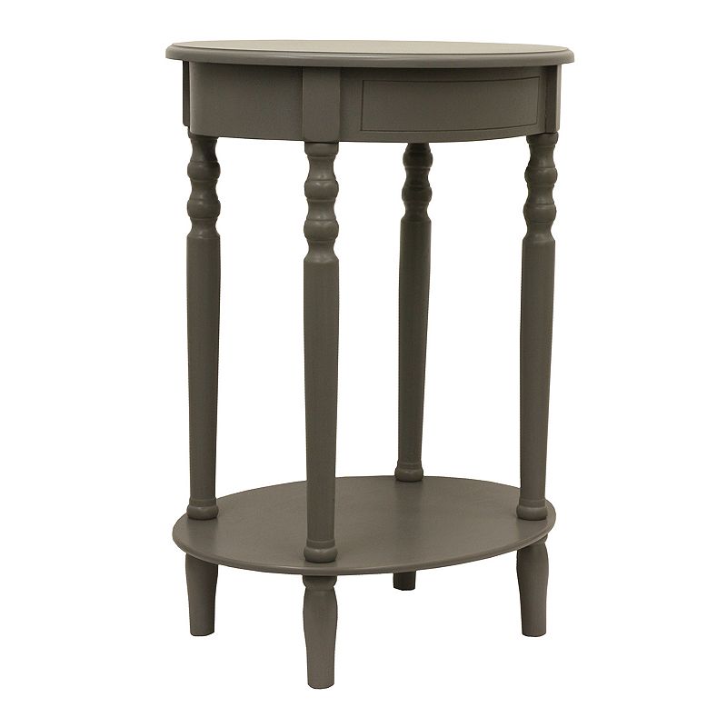 Decor Therapy Eased Edge Oval End Table, Grey