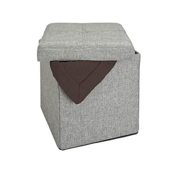 Simplify Linen Look Single Folding Ottoman