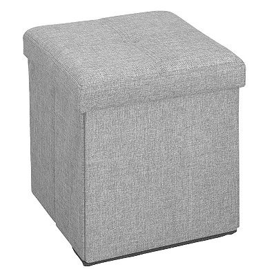 Simplify Linen Look Single Folding Ottoman