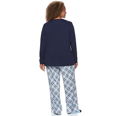 Plus Size Croft & Barrow® Pajamas: Knit & Fleece PJ Gift Set with Socks