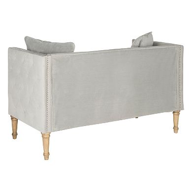 Safavieh Sarah Tufted Gray Settee Loveseat