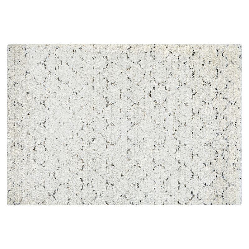 Couristan Bromley Davos Lattice Shag Rug, White, 8X11 Ft