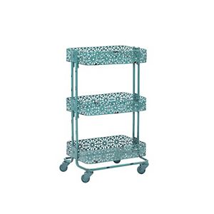 Linon Floral Metal Mobile Cart