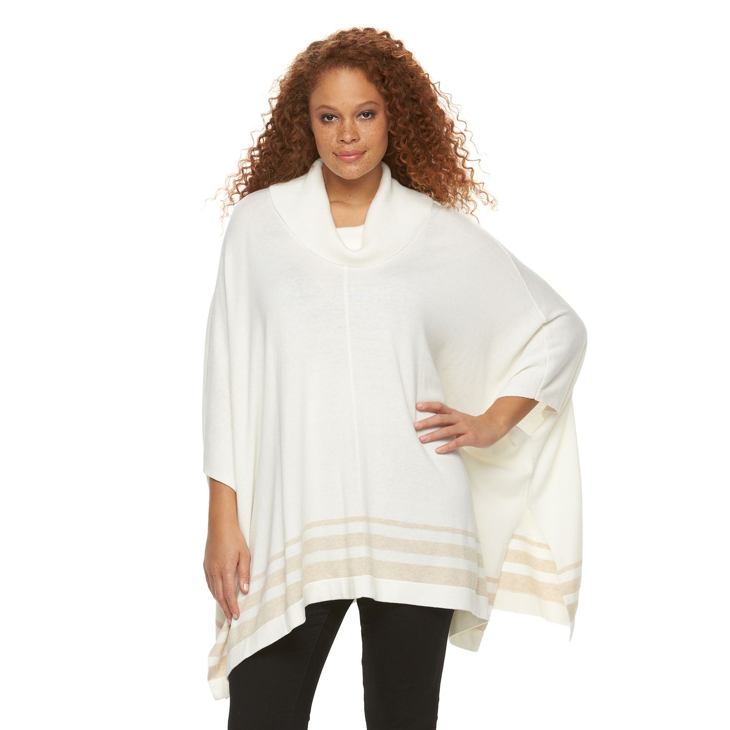 white poncho sweater