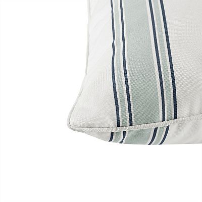 Newport Printed Stripe 3M Scotchgard Outdoor Oblong Pillow Black Madison Park