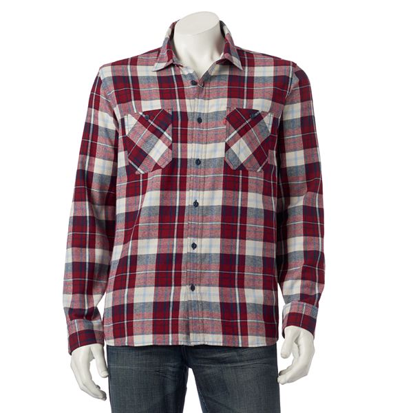 Men's Levi's® Plaid Flannel Button-Down Work Shirt
