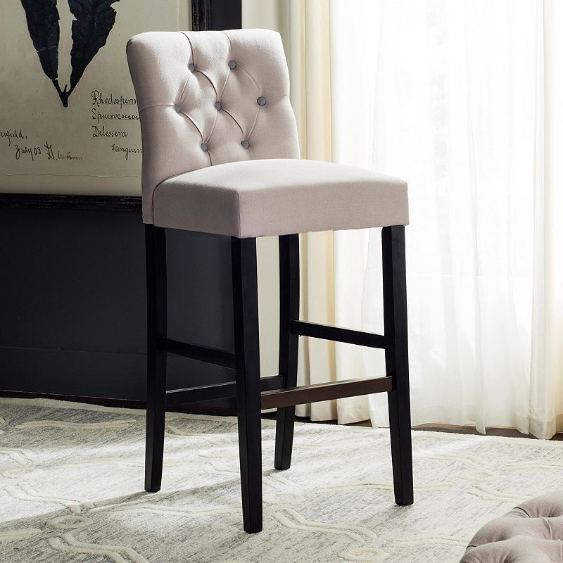 Safavieh Tiffany Modern Glam Tufted Bar Stool with Footrest