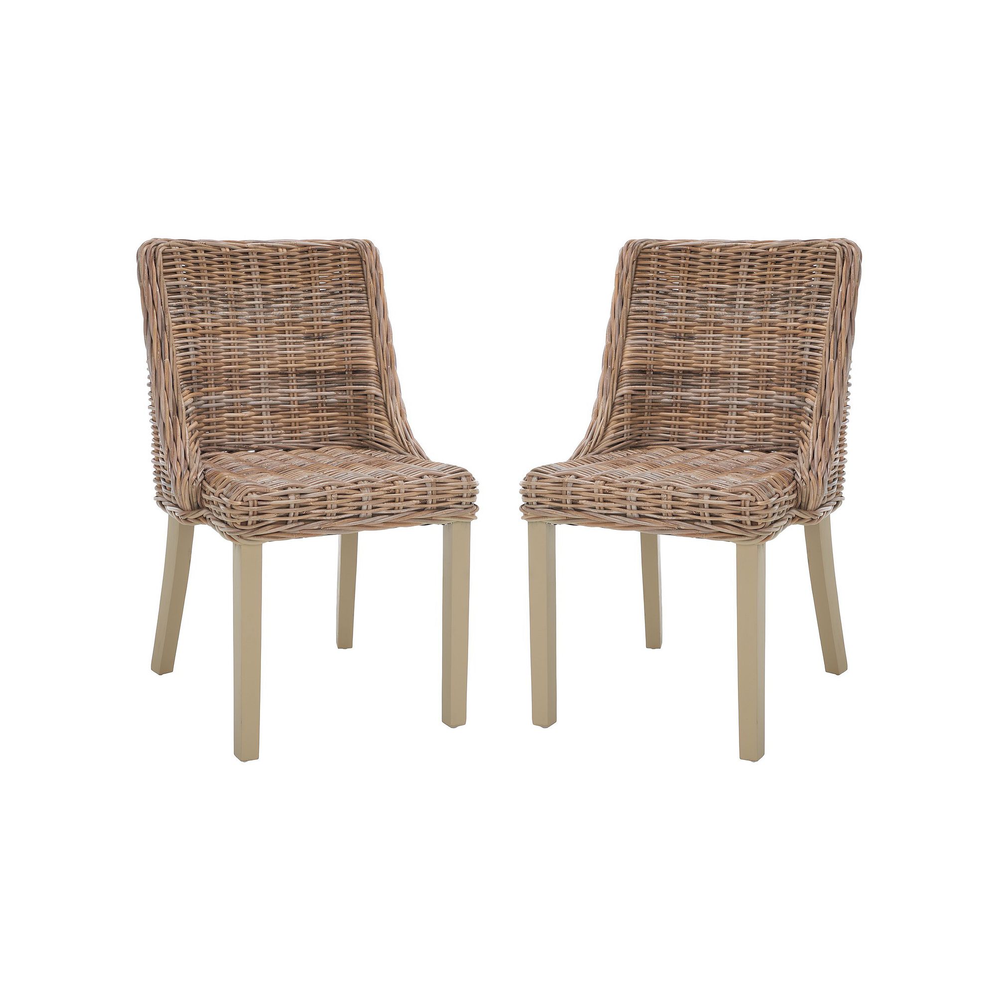 Safavieh Caprice Wicker Dining Chair 2-piece Set, Natural