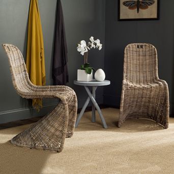 Safavieh Cilombo Wicker Dining Chair 2 pc Set