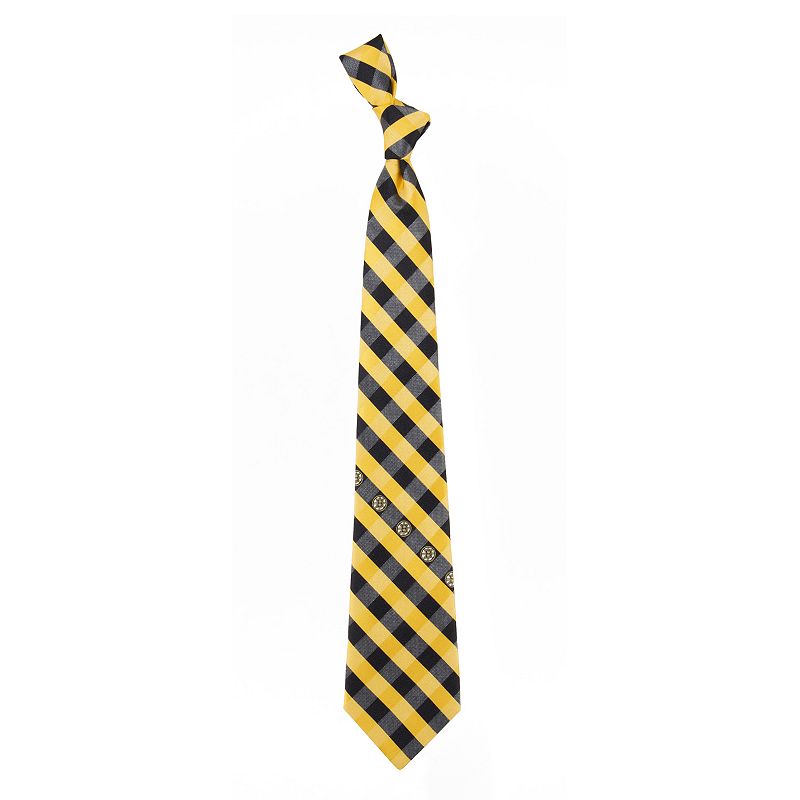 Adult NHL Check Woven Tie, Yellow