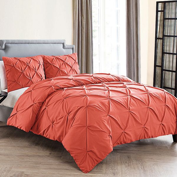 VCNY Home Carmen Duvet Cover and Sham Set - Coral (QUEEN)