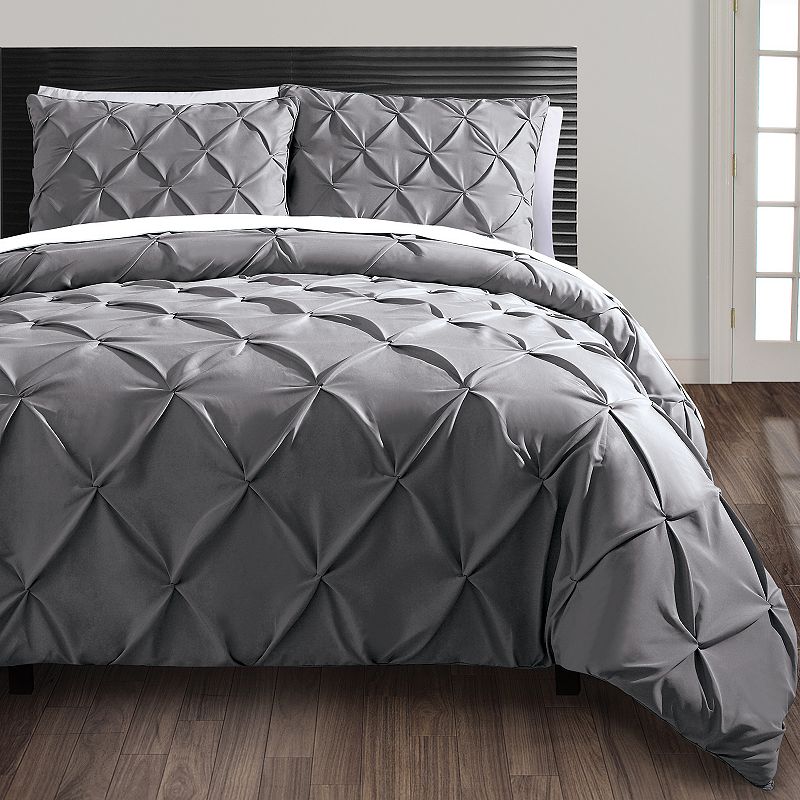 VCNY Home Carmen Duvet Cover and Sham Set, Grey, Queen