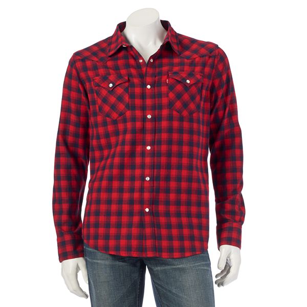 Men's Levi's® Plaid Western Flannel Button-Down Shirt