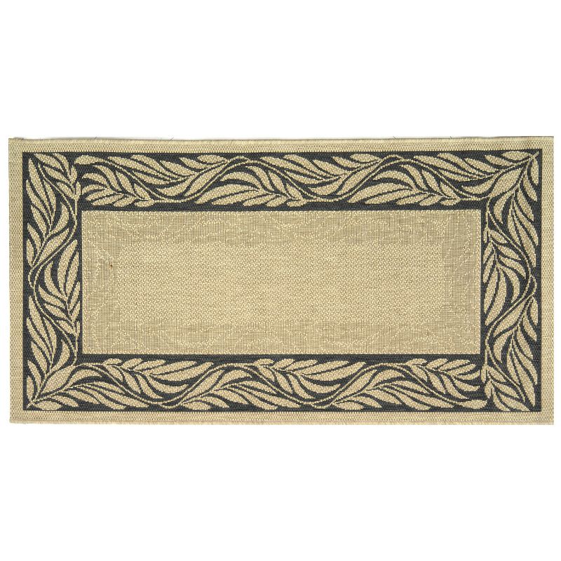 Safavieh Courtyard Delicate Leaves Indoor Outdoor Rug, Beig/Green, 8X11 Ft