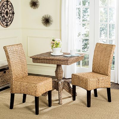 Safavieh Luz Wicker Dining Chair 2 piece Set