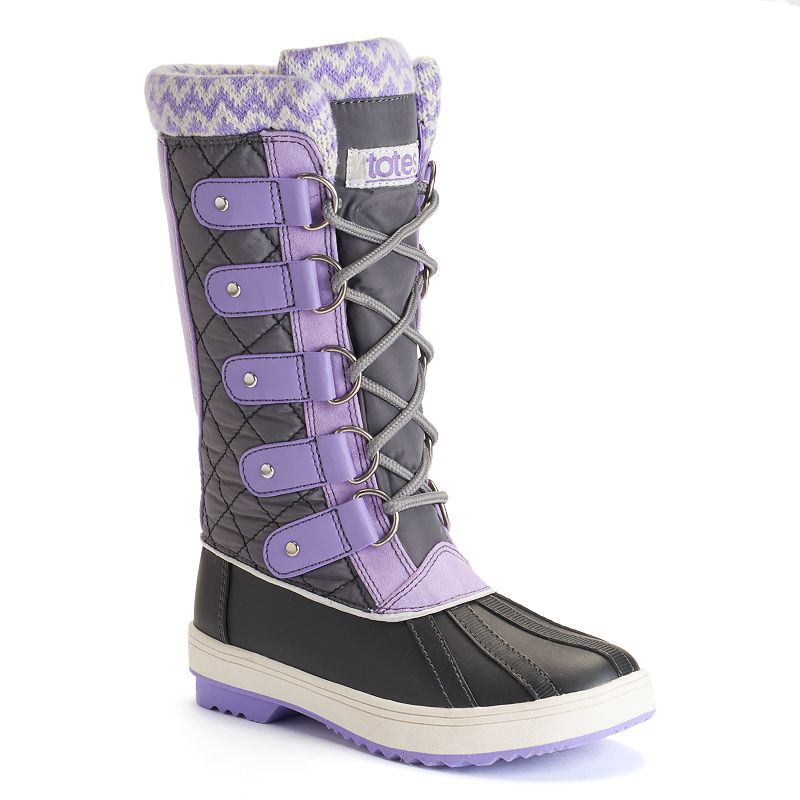 Totes Selena Girls' Winter Duck Boots, Girl's, Size 4, Med Purple