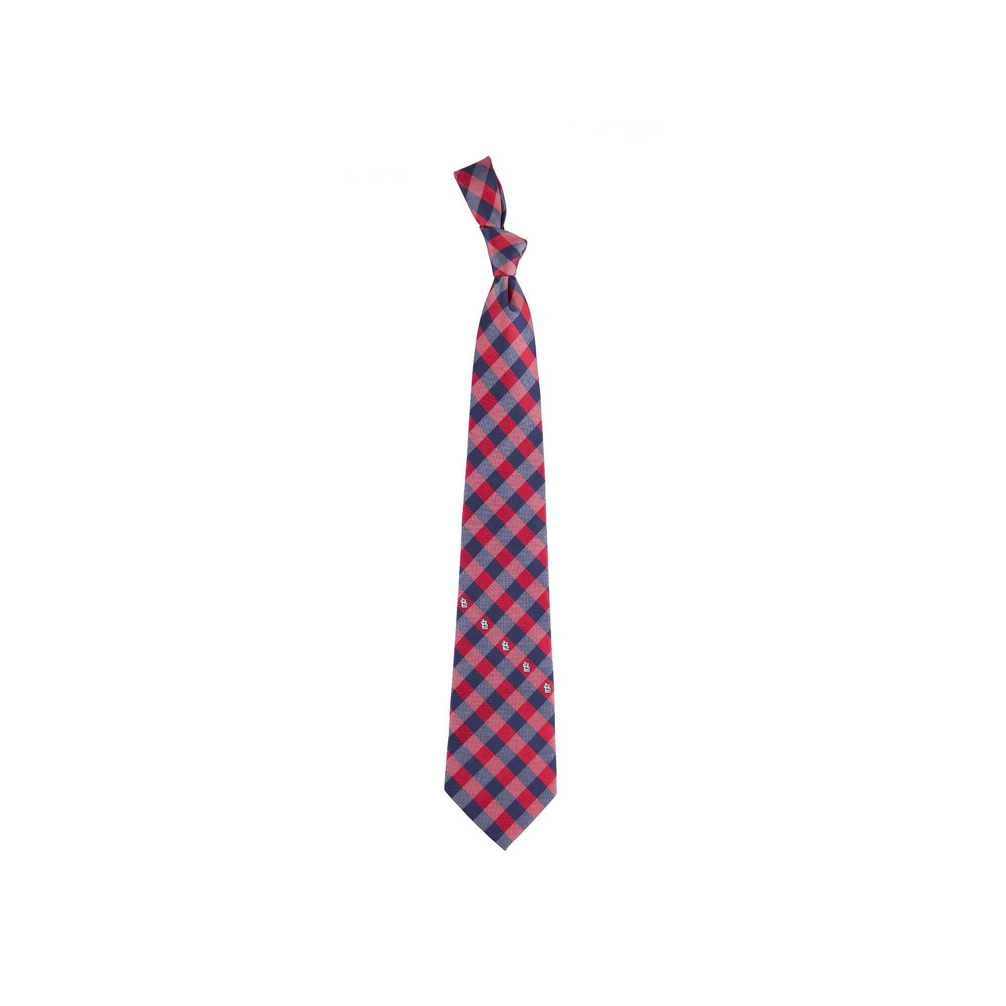 Adult MLB Check Woven Tie, St Louis Cardinals