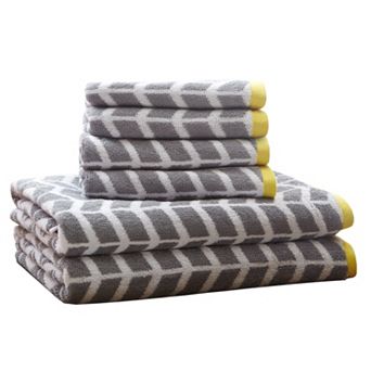 Intelligent Design Elle 6 pc Chevron Jacquard Bath Towel Set