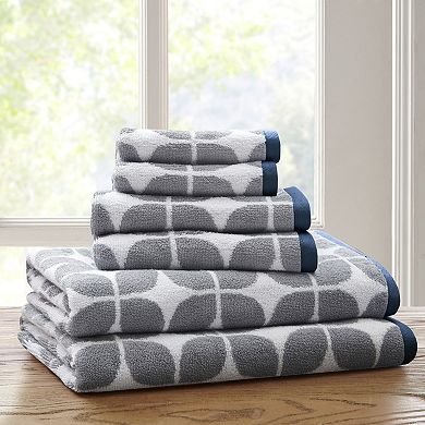 Intelligent Design 6-Piece Elena Cotton Jacquard Bath Towel Set