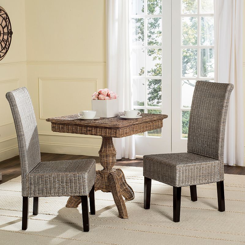 Safavieh Arjun Wicker Dining Chair 2-piece Set, Grey