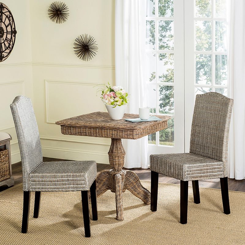 Safavieh Odette Wicker Dining Chair 2-piece Set, Grey