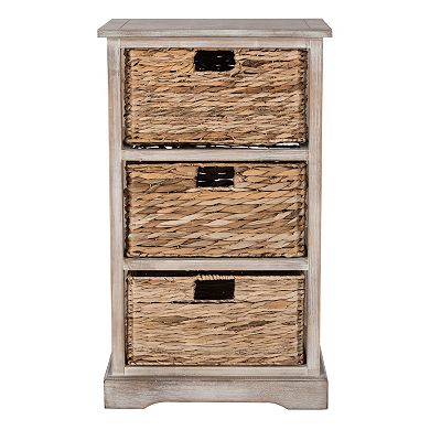 Safavieh Halle Wicker Basket Storage End Table