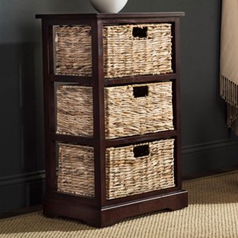 Safavieh Halle Wicker Basket Storage End Table