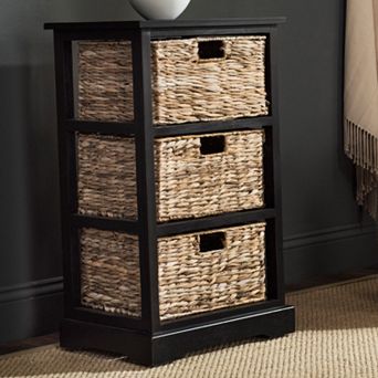 Safavieh Halle Wicker Basket Storage End Table