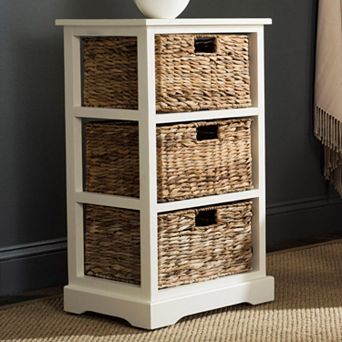 Safavieh Halle Wicker Basket Storage End Table