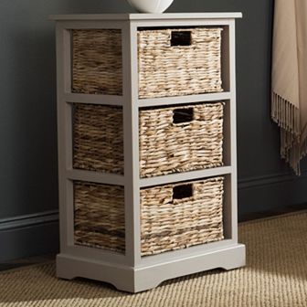 Safavieh Halle Wicker Basket Storage End Table