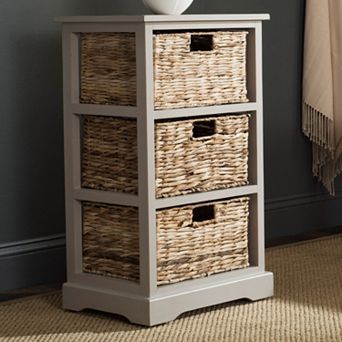 Safavieh Halle Wicker Basket Storage End Table