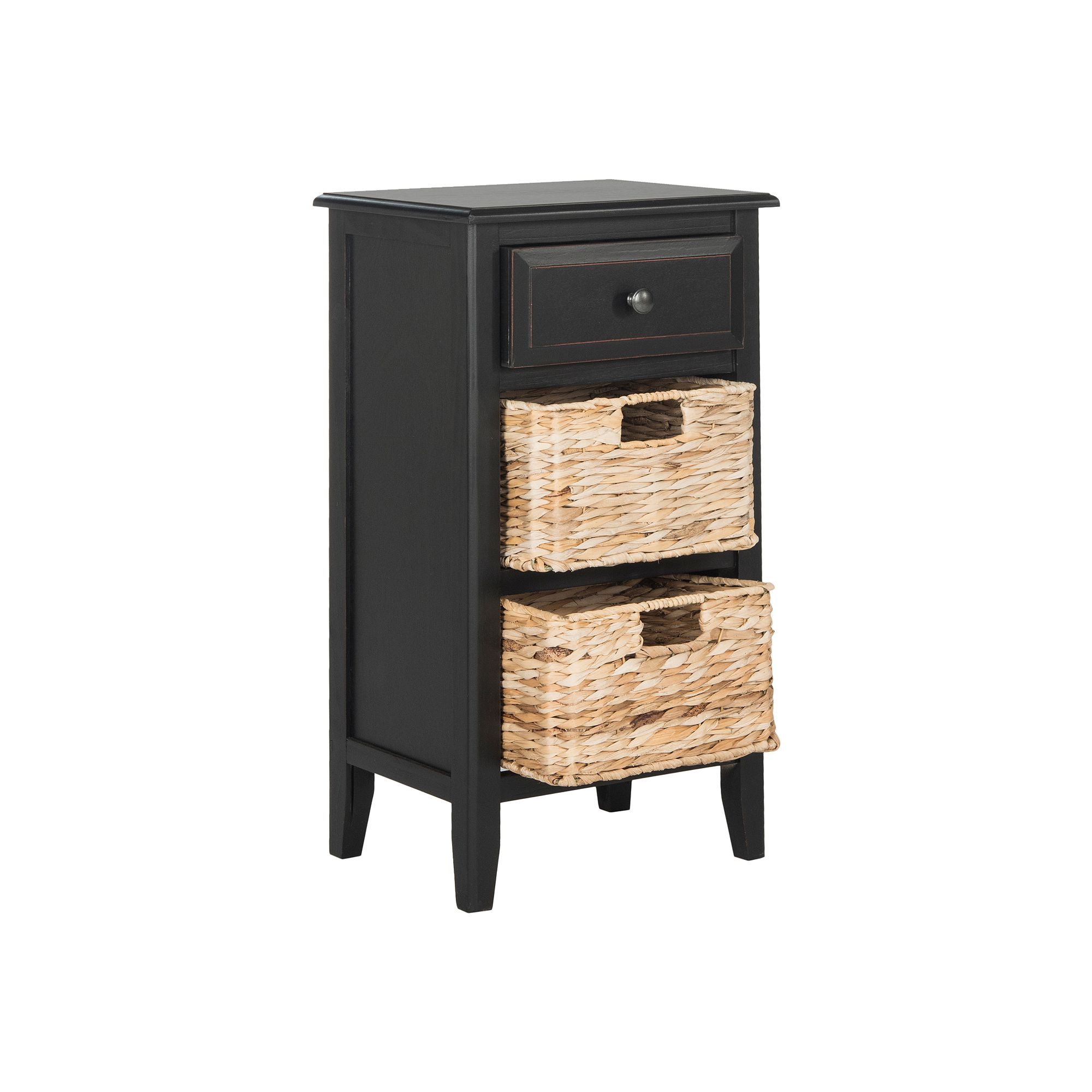 Safavieh Everly Drawer End Table, Distressed Black