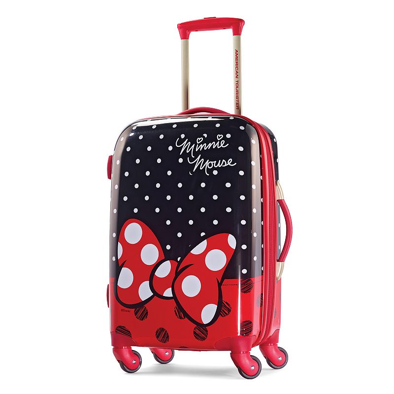 Disneys Minnie Mouse Red Bow Hardside Spinner Luggage by American Touriste