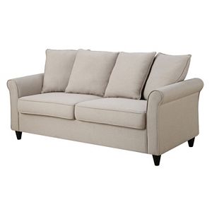 Hayden Beige Rolled Arm Scatter Back Sofa