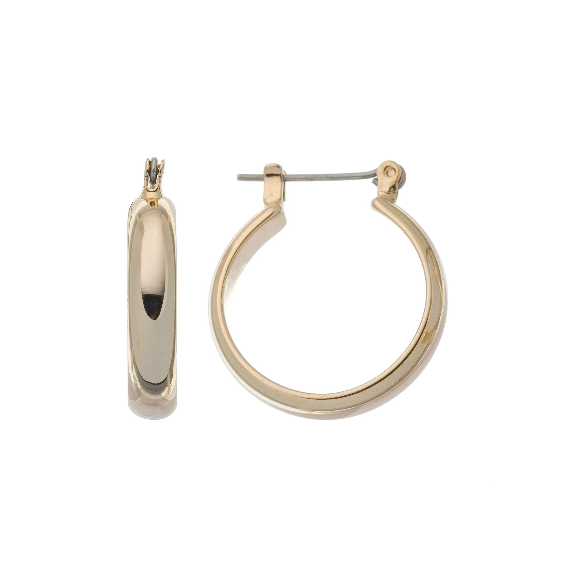 Napier® Gold-Tone Domed Hoop Earrings - 7/8-in., Womens