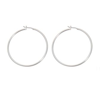 Napier® Silver Tone Hoop Earrings - 1 3/4-in.