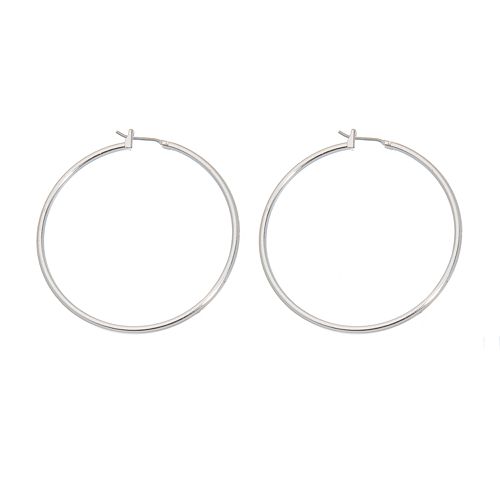 Napier® Silver Tone Hoop Earrings - 1 3/4-in.