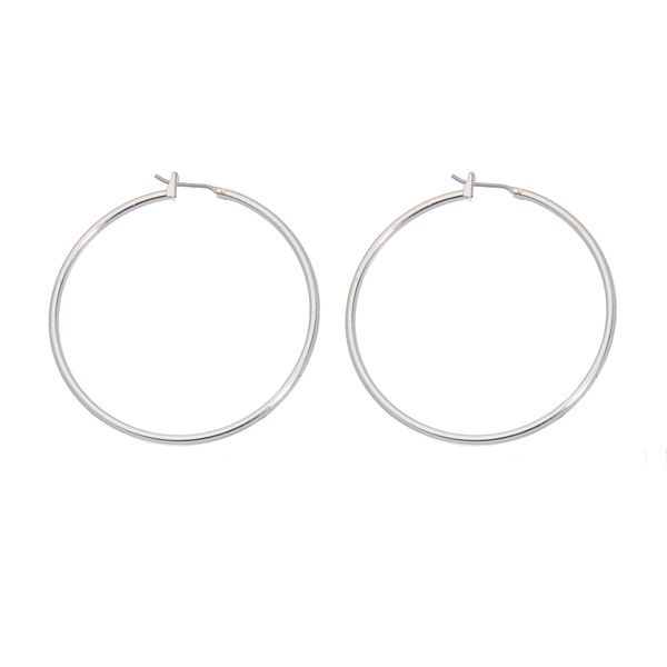Napier® Silver Tone Hoop Earrings - 1 3/4-in.