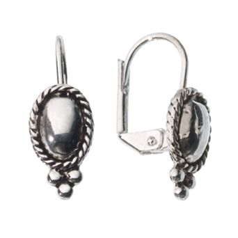 Napier® Silver-Tone Oval Beaded Drop Earrings