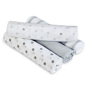 aden by aden + anais SwaddlePlus 4-pk. Baby Neutral Muslin Blankets