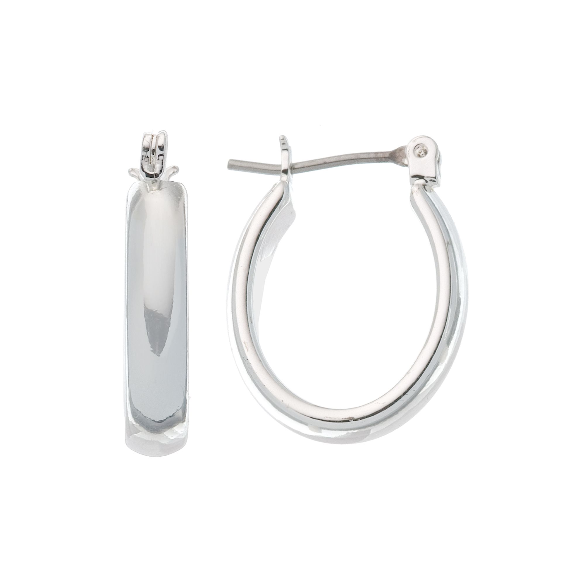 Napier® Silver Tone Oval Hoop Earrings, Womens