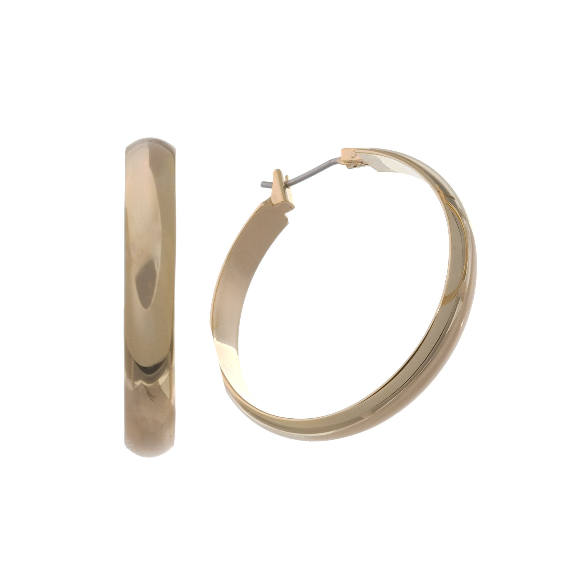 Napier Hoop Earrings, Womens, Gold Tone