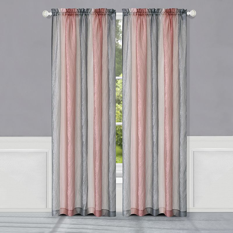 Achim 1-Panel Ombre Window Curtain, Pink, 50X63