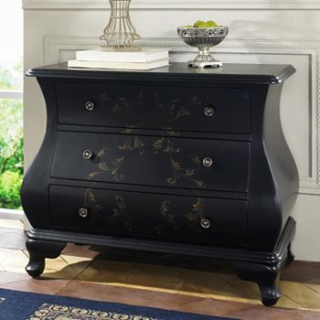 Newbury Black Hand Painted 3 Drawer Bombay Dresser